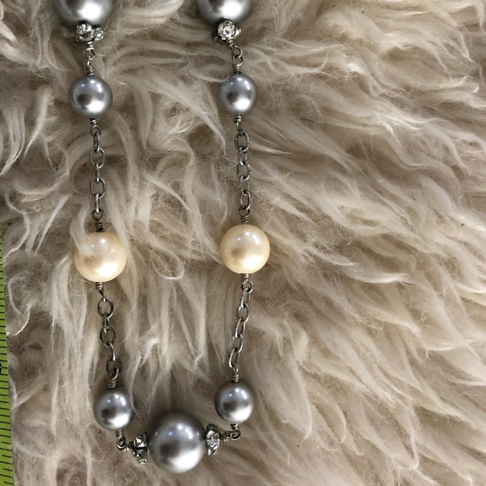 Stella & Dot Black & White Pearl Necklace